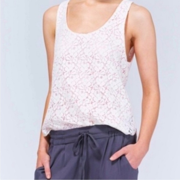 SzXS Wilfred Madeleine Lace Boho tank in a peach/cream colour EUC - Picture 4 of 7